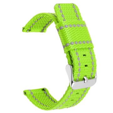 Huawei Watch GT 3 42mm / Watch GT 3 Pro 43mm Wrist Strap 20mm Texture Nylon Watch Strap - Light Green / Reflective Strip