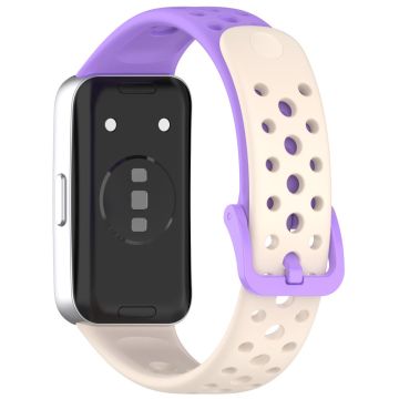 Huawei band 9 / 9 NFC / 8 / 8 NFC Breathable Holes Replacement bandsilicone Watch Strap - Starlight+Purple