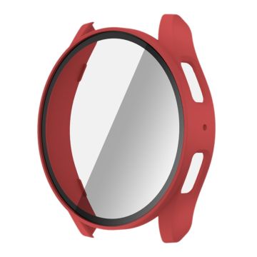 Samsung Galaxy Watch7 40mm Watch Case Bump Resistant Frame with Tempered Glass Screen Film - Red