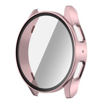 Samsung Galaxy Watch7 40mm Watch Case Bump Resistant Frame with Tempered Glass Screen Film - Rose Gold