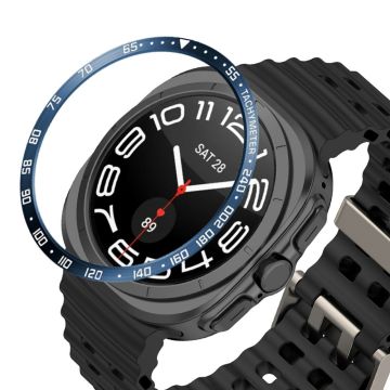 Type E for Samsung Galaxy Watch7 44mm Bezel Ring Metal Bezel Styling Dial Circle - Blue / White Characters