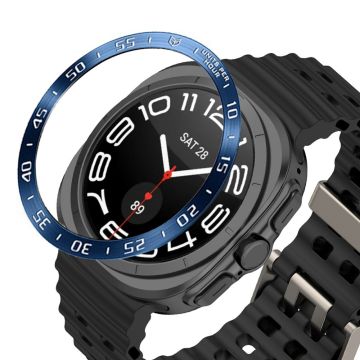 Type A for Samsung Galaxy Watch7 44mm Bezel Ring Metal Bezel Styling Dial Circle - Blue / White Characters