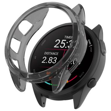 For Garmin Forerunner 165 / Forerunner 165 Music TPU Watch Frame Smartwatch Protector Case - Transparent Black