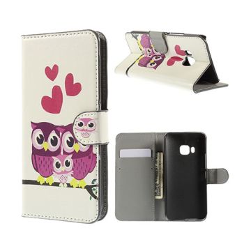 Moberg HTC One M9 Leather Case With Card Holder - Cute Owl Family