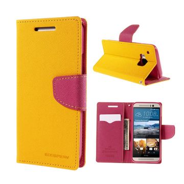 Mercury HTC One M9 Leather Flip Case With Card Holder - Orange