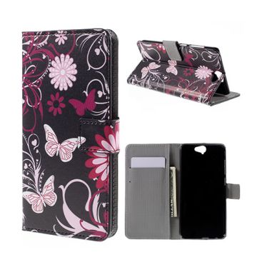 Moberg HTC One A9 Leather Case - Butterfly Flowers