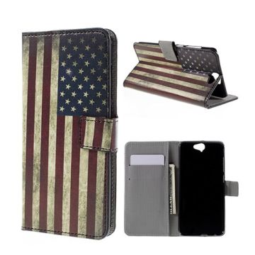 Moberg HTC One A9 Leather Case - Retro American Flag