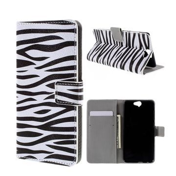 Moberg HTC One A9 Leather Case - Zebra Stripes