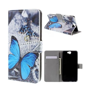 Moberg HTC One A9 Leather Case - Blue Butterfly