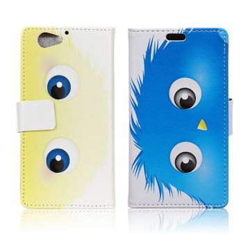 HTC A9s Printing Pattern Leather Case - Blue Hairy Doll