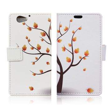 HTC A9s Printing Pattern Leather Case - Autumn Maple Tree