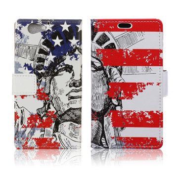 HTC A9s Printing Pattern Leather Case - Statue of Liberty