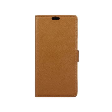 HTC A9s lychee leather stand case - Brown