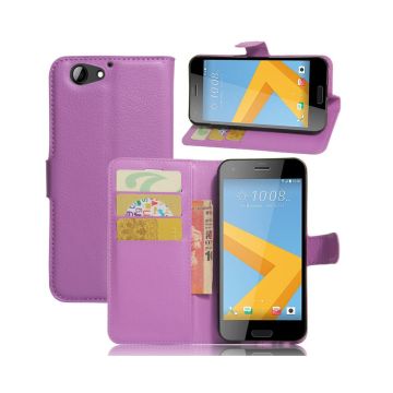 HTC A9s litchi leather stand case - Purple