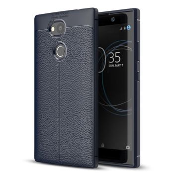 Sony Xperia L2 litchi grain soft case - Dark Blue