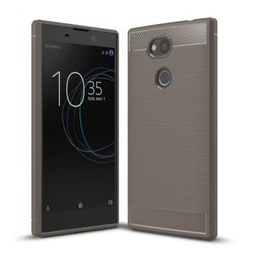 Sony Xperia L2 carbon fiber texture brushed case - Grey