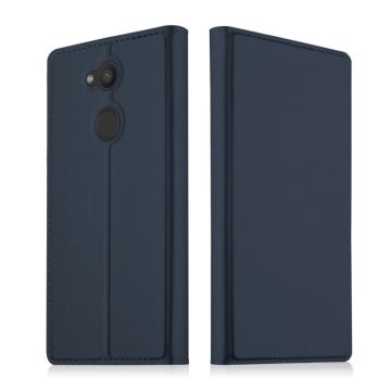 Sony Xperia L2 magnetic stand leather flip case - Dark Blue