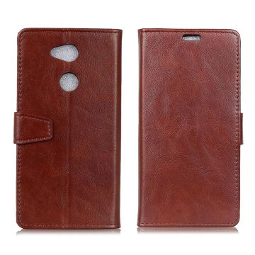 Sony Xperia L2 crazy horse skin leather flip case - Brown