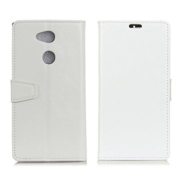 Sony Xperia L2 crazy horse skin leather flip case - White