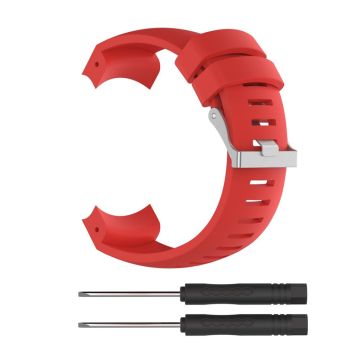 Suunto Core Alu Black silicone wrist strap with install tools - Red