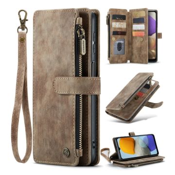 CaseMe zipper-wallet phone case for Samsung Galaxy A23 5G / A23 / M23 / F23 - Brown