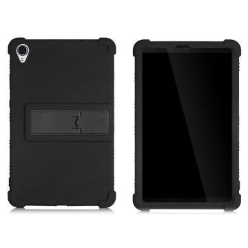 Lenovo Tab M8 (2nd Gen) FHD slide-out style kickstand silicone case - Black