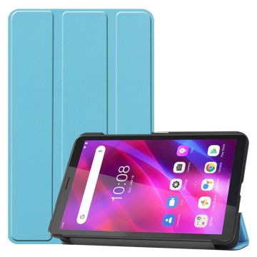 Tri-fold Leather Stand Case for Lenovo Tab M7 (3rd Gen) - Sky Blue