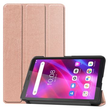 Tri-fold Leather Stand Case for Lenovo Tab M7 (3rd Gen) - Rose Gold