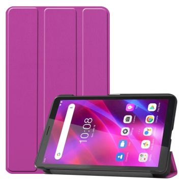 Tri-fold Leather Stand Case for Lenovo Tab M7 (3rd Gen) - Purple