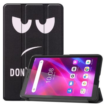 Lenovo Tab M7 (3rd Gen) / Tab M7 cool pattern tri-fold leather case - Don't Touch Me