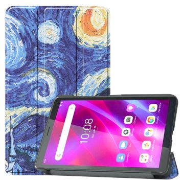 Lenovo Tab M7 (3rd Gen) / Tab M7 cool pattern tri-fold leather case - Starry Sky