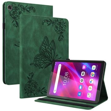 Lenovo Tab M7 (3rd Gen) butterfly pattern leather case - Green