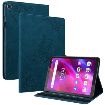 Lenovo Tab M7 (3rd Gen) butterfly pattern leather case - Blue