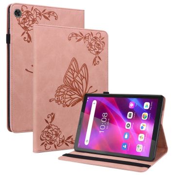 Lenovo Tab M7 (3rd Gen) butterfly pattern leather case - Pink