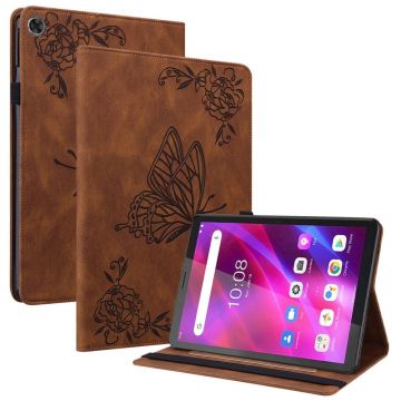 Lenovo Tab M7 (3rd Gen) butterfly pattern leather case - Brown