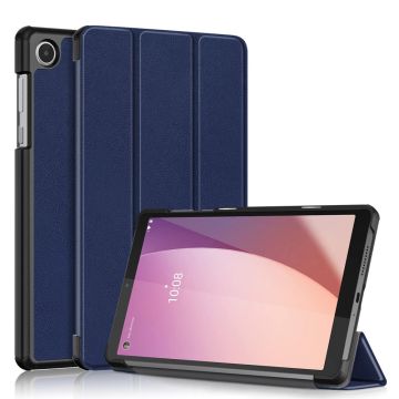 Tri-fold Leather Stand Case for Lenovo Tab M8 (Gen 4) - Dark Blue