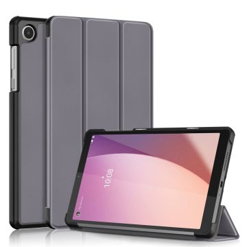 Tri-fold Leather Stand Case for Lenovo Tab M8 (Gen 4) - Grey