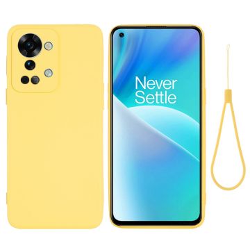 Matte liquid silicone cover for OnePlus Nord 2T - Yellow