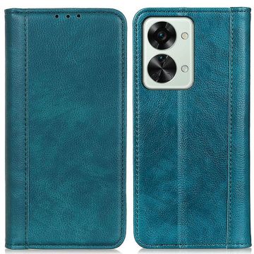 Genuine leather case with magnetic closure for OnePlus Nord 2T - Green