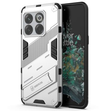 Shockproof hybrid cover with a modern touch for OnePlus Ace Pro / 10T - Silver