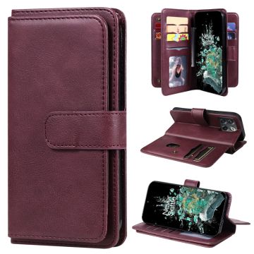 10-slot wallet case for OnePlus Ace Pro / 10T - Wine Red