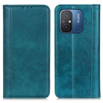 Genuine leather case with magnetic closure for Xiaomi Redmi 12C / 11A - Green