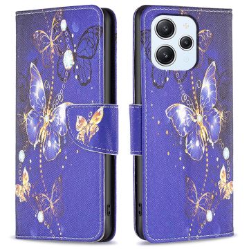 Wonderland Xiaomi Redmi 12 flip case - Purple Butterflies