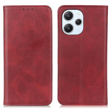 Wallet-style genuine leather flipcase for Xiaomi Redmi 12 - Red