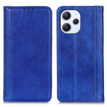 Genuine leather case with magnetic closure for Xiaomi Redmi 12 - Blue