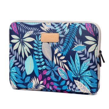 Universal colorful leaves briefcase - Blue