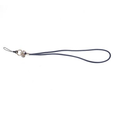 Leather phone lanyard pendant style strap - Dark Blue