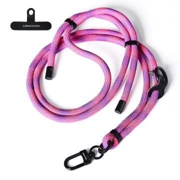 160cm phone neck shoulder strap with patch - Thread / Pink Purple