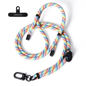 160cm phone neck shoulder strap with patch - Rainbow