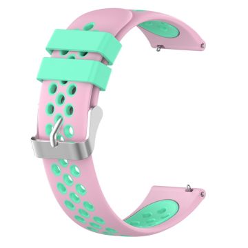 22mm Universal dual color silicone watch strap - Pink / Teal